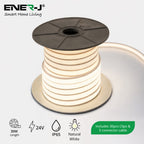 30 Meters 24V Silicon Neon Strip, Size: 10x10mm, IP65. Includes 30pcs Clips & 5 connector cable, Natural White
