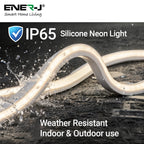 30 Meters 24V Silicon Neon Strip, Size: 10x10mm, IP65. Includes 30pcs Clips & 5 connector cable, Natural White