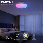 24W Scenic Surface LED Ceiling Light with multiple built-in modes, CCT+RGBIC, Round, Size: 380mm