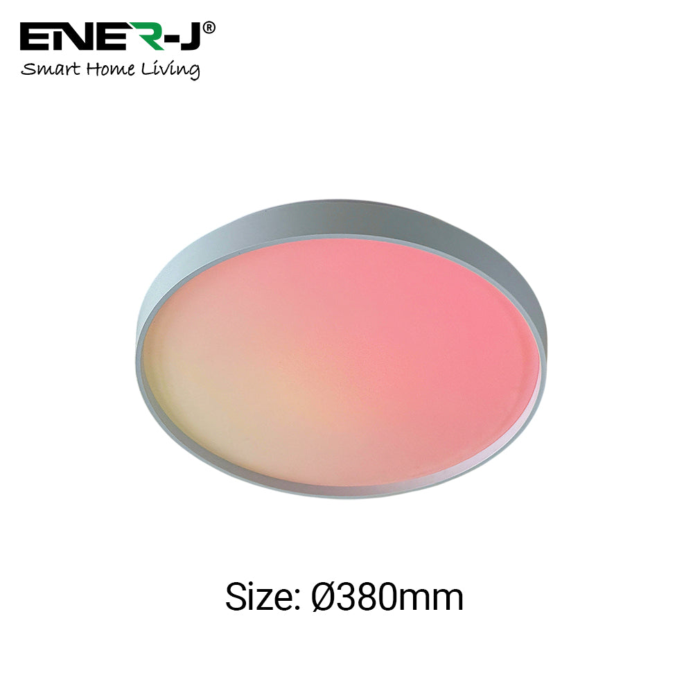 40W Scenic Surface LED Ceiling Light with multiple built-in modes, CCT+RGBIC, Round, Size: 380mm