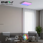 24W Scenic Surface LED Ceiling Light with multiple built-in modes, CCT+RGBIC, Square, Size: 380x380mm