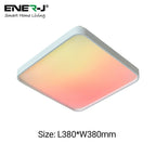 40W Scenic Surface LED Ceiling Light with multiple built-in modes, CCT+RGBIC, Square, Size: 380x380mm