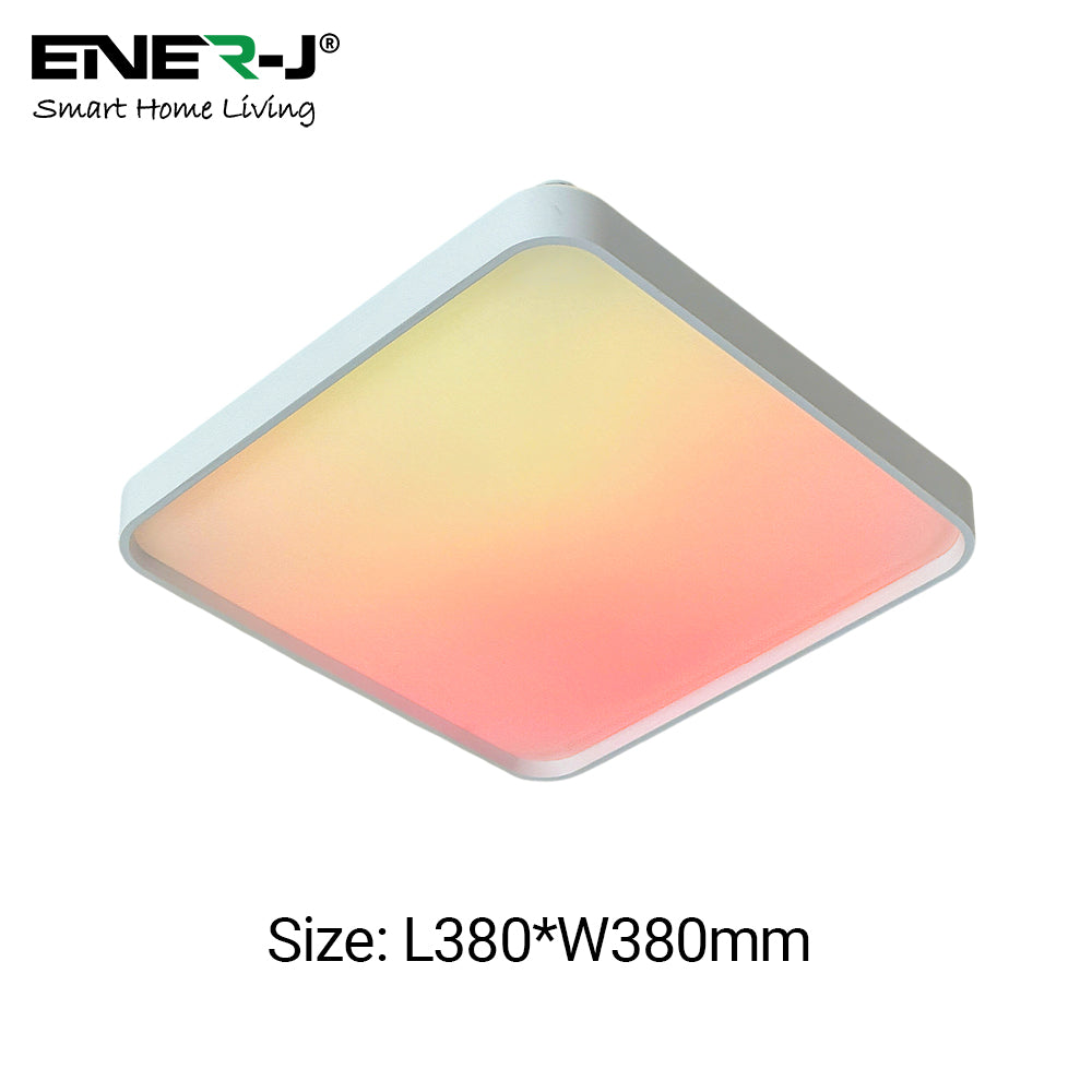 40W Scenic Surface LED Ceiling Light with multiple built-in modes, CCT+RGBIC, Square, Size: 380x380mm