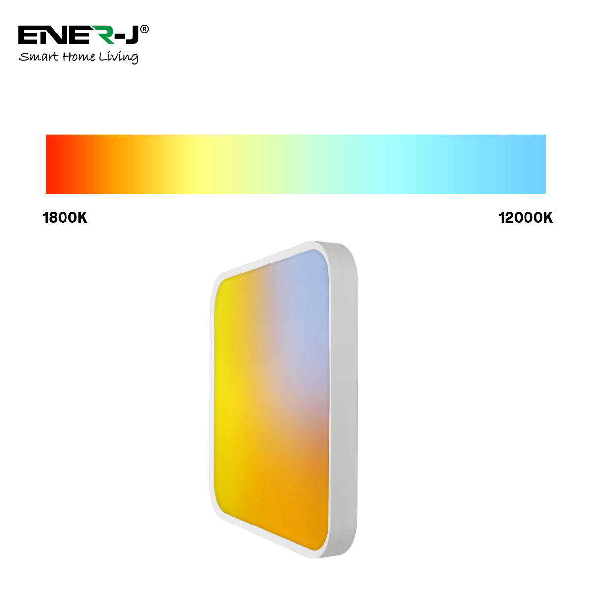 ENER-J SKY Smart Ceiling Light with Moving Cloud Animation (50x50cm Square)