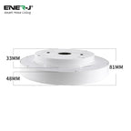 White cylindrical object with dimensions labeled on a white background, featuring the Ener-J logo.