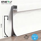 White roll of material with dimensions and packaging details on a white background, featuring Ener-J branding.