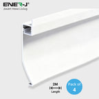 White LED strip with packaging details on a light gray background, featuring Ener-J branding.