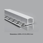 Ener-J Single Wing Recessed Aluminium LED Profile Frosted Diffuser 2m Silver Channel for Concealed LED Strip Lighting Installations