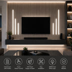 Ener-J LED Slat Wall Lighting Kit Touch Switch Aluminium Profile System for Media Walls 24V 6 Profiles Set