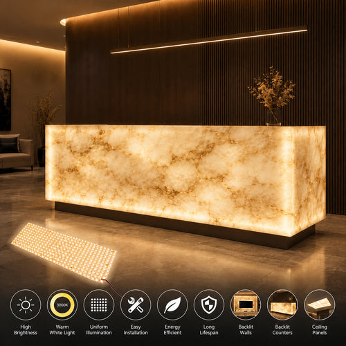 240mm × 500mm LED Backlit LED Lens Board, 3000K