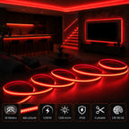 Ener-J 24V COB LED Strip Lights High Brightness Red 30M Reel with 480 LEDs/M IP20