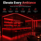 Ener-J 24V COB LED Strip Lights High Brightness Red 30M Reel with 480 LEDs/M IP20