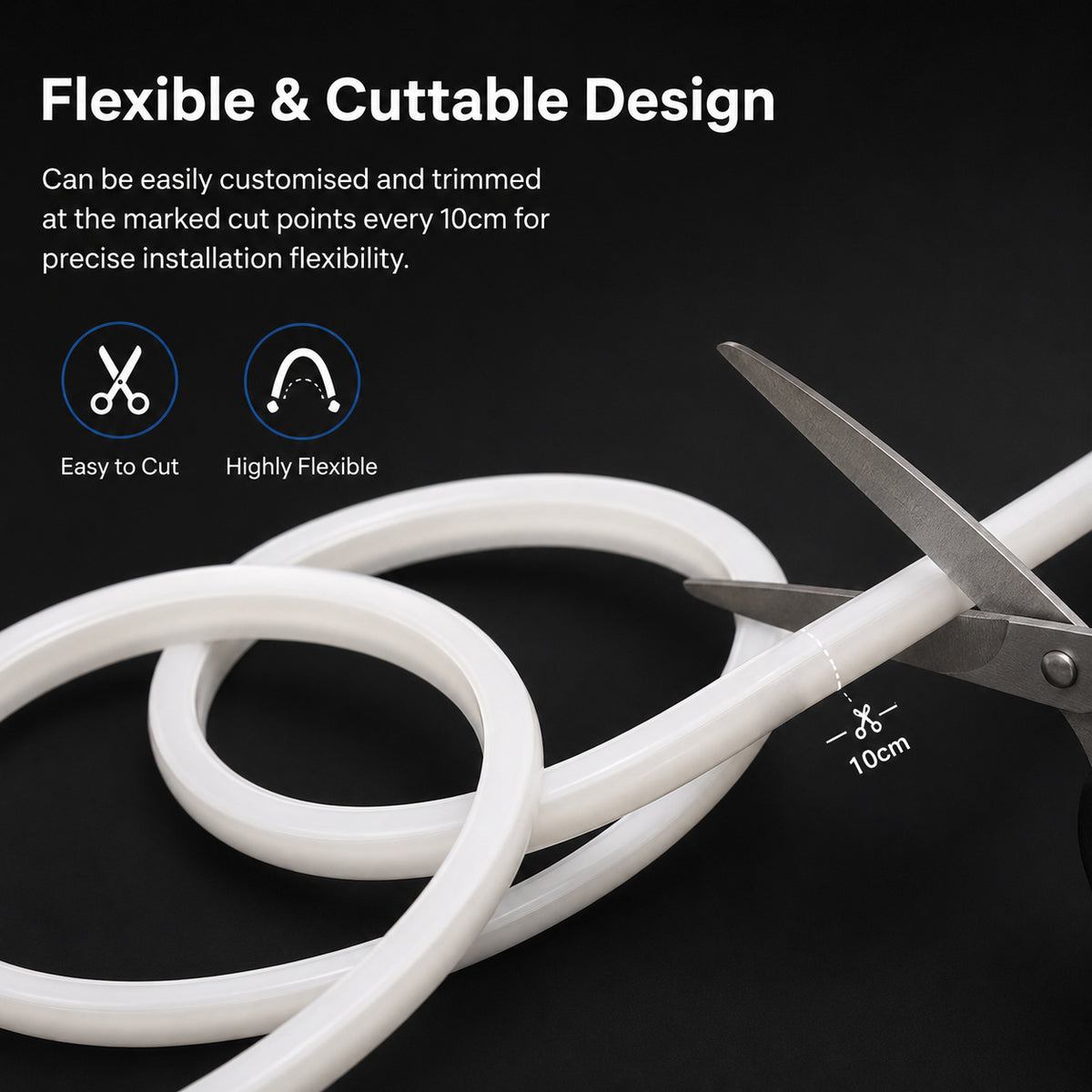 10M FCOB Neon Rope Light Kit, 10W/M, 800Lm/M, 3000K