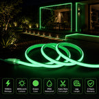 10M FCOB Neon Rope Light Kit, 10W/M, 800Lm/M, Green