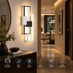 Ener-J 26W Geometric Halo LED Wall Light | CCT Switch 3000K-6000K | IP44 Rated
