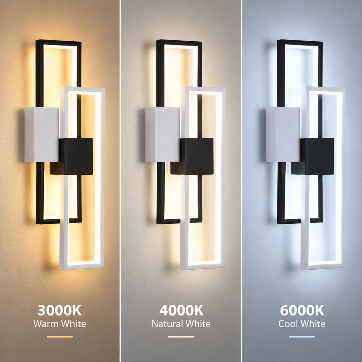 Ener-J 25W Geometric Halo LED Wall Light | CCT Switch 3000K-6000K | IP44 Rated