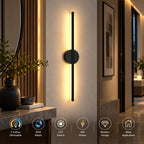 Ener-J 8W Linear Glow LED Wall Light | CCT Switch 3000K-6000K | IP44 Rated