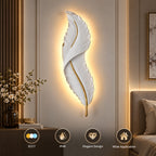 Ener-J 18W Elegant Feather LED Wall Light | CCT Switch 3000K-6000K | IP44 Rated
