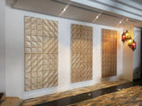 3D Modern Design Prism Wall Mounted PU Padded Wall Panels, light weight and fire resistant, easy DIY