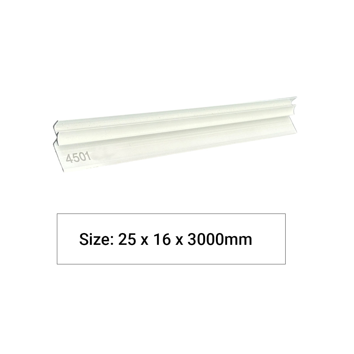 Aluminium Internal Corner Line Trims for 4mm  SPC Wall Panels, White Size: 25 x 16 x 3000 mm  (Pack of 2)
