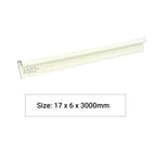 Aluminium Closing Edge Line End Trims for 4mm  SPC Wall Panels, White Size: 17 x 6 x 3000 mm (Pack of 2)