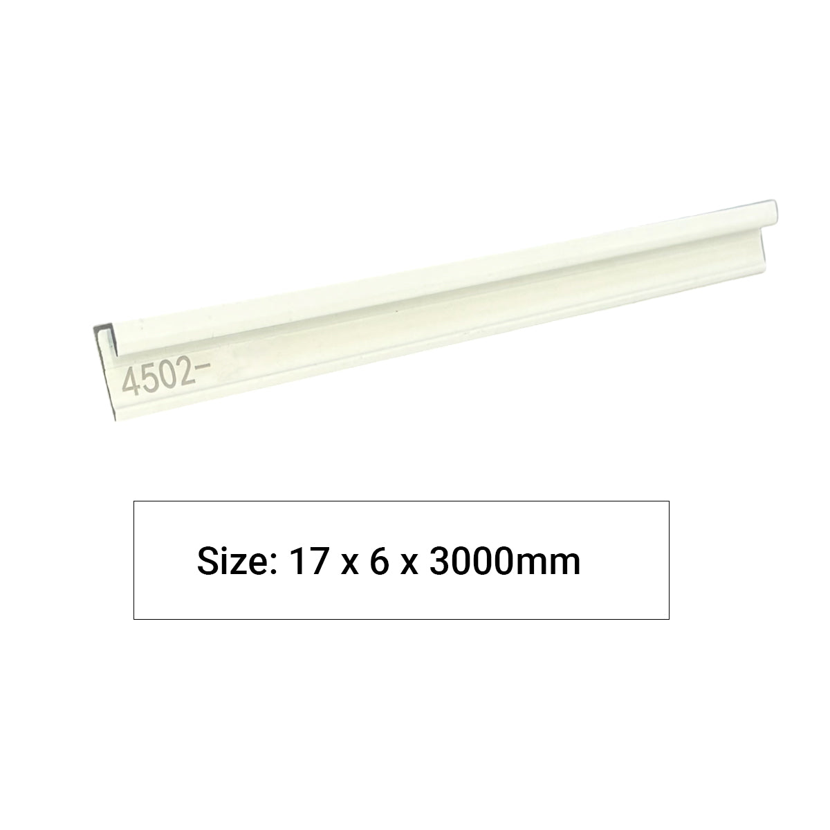 Aluminium Closing Edge Line End Trims for 4mm  SPC Wall Panels, White Size: 17 x 6 x 3000 mm (Pack of 2)