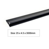Aluminium Invisible Line Trims for 4mm SPC Wall Panels, Black Size: 25 x 4.5 x 3000 mm (Pack of 2)