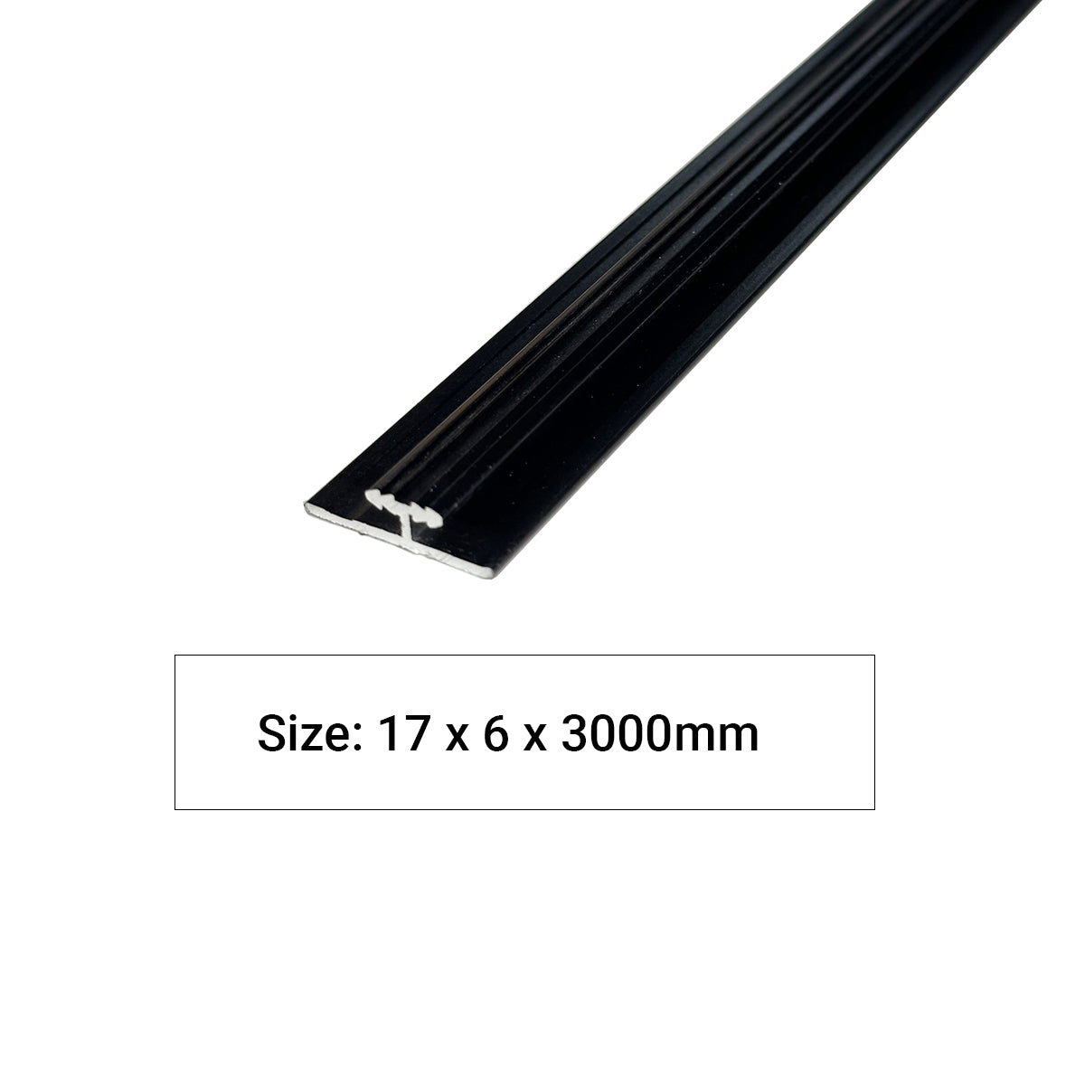 Invisible line Aluminium Trims for 8mm Charcoal boards, Black Size: 3000 mm (Pack of 2)