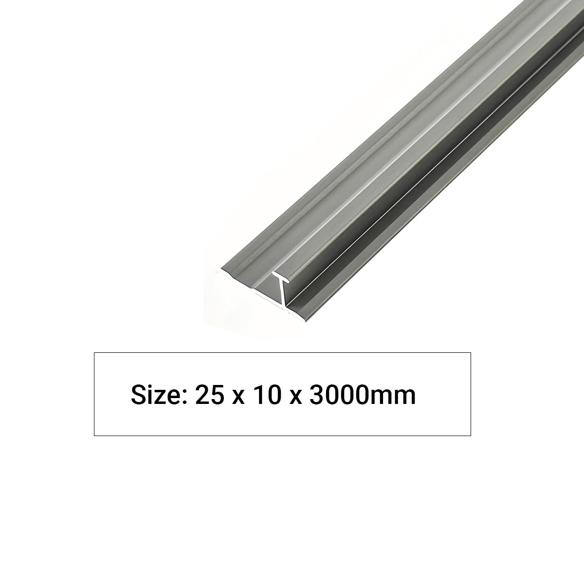 I-Bar Aluminium Trims for 8mm Charcoal boards, Silver Size: 3000 mm (Pack of 2)