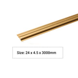 I-Bar Aluminium Trims for 8mm Charcoal boards, Gold Size: 3000 mm (Pack of 2)
