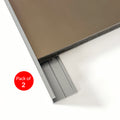 Closing Edge Line End Aluminium Trims for 8mm Charcoal boards, Silver Size: 3000 mm (Pack of 2)