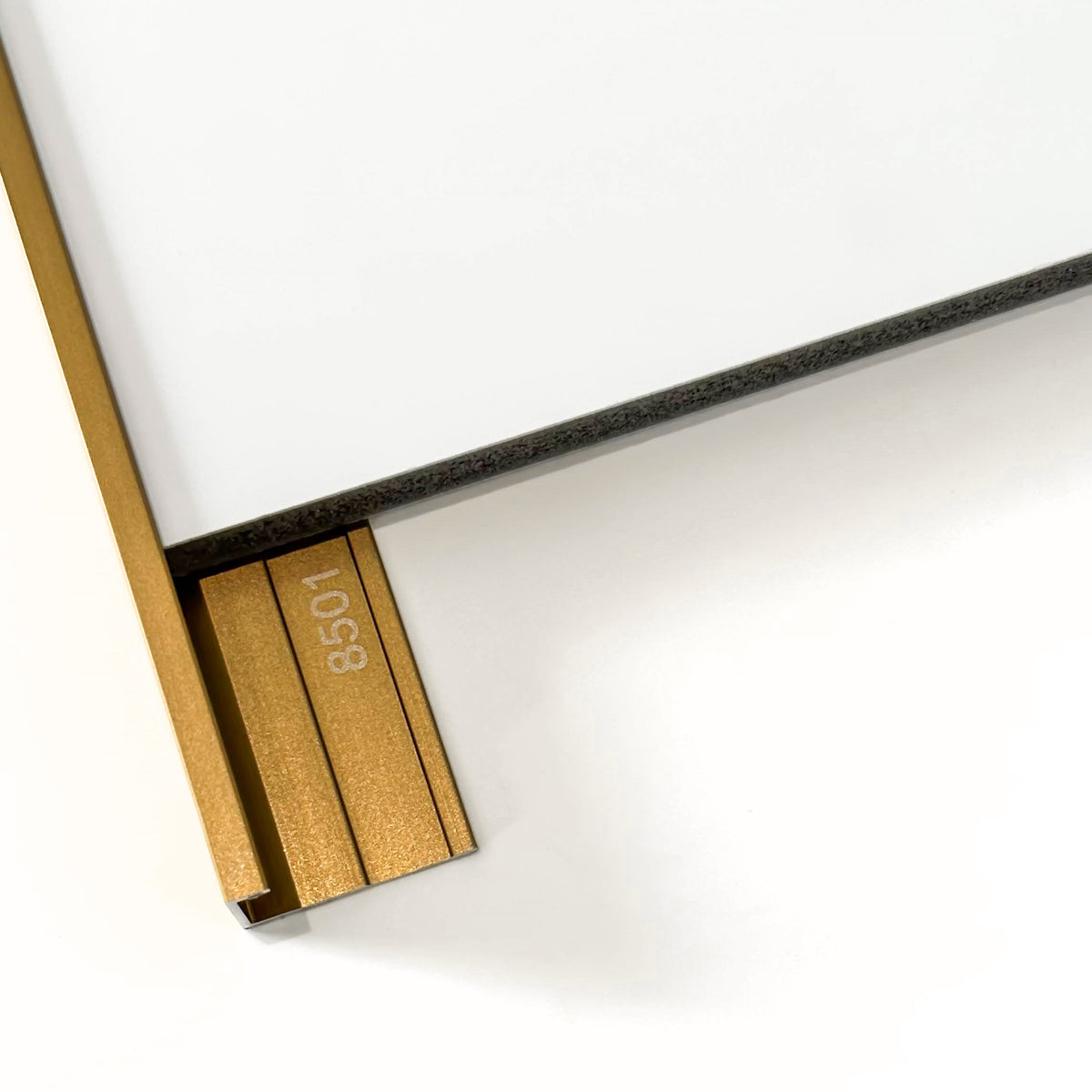 Closing Edge Line End Aluminium Trims for 8mm Charcoal boards, Gold Size: 3000 mm (Pack of 2)