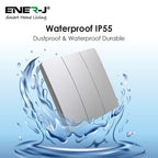 3 Gang Wireless Kinetic Switch, (Silver Finish) + 3 x  500W RF Receiver