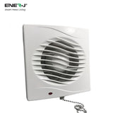 12W Wall/Window Kitchen Bathroom Axial Fan with Pull Cord, 130m3h, IPX4