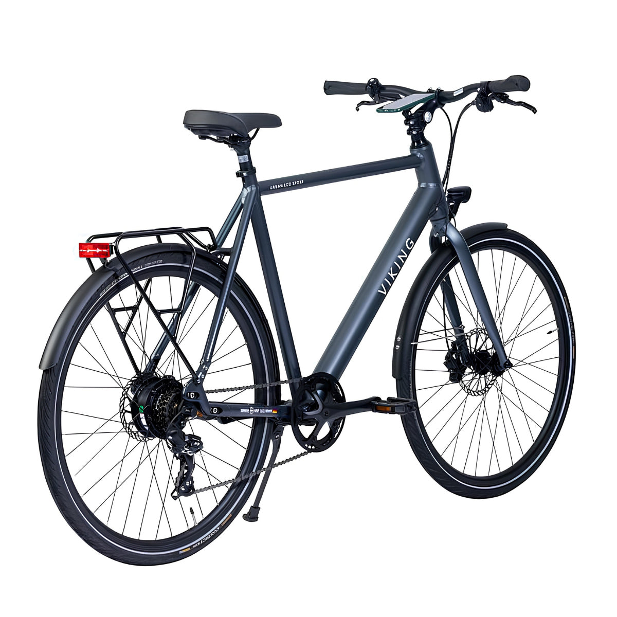 Ener-J Gents 700C 7 Speed Electric Bike Grey 36V 250W Small – Bafang Motor City E-Bike