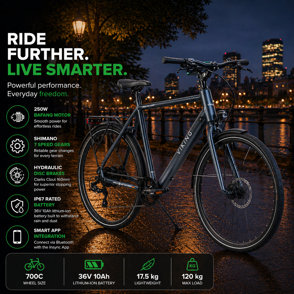 Ener-J Gents 700C 7 Speed Electric Bike Grey 36V 250W Medium – Bafang Motor City E-Bike