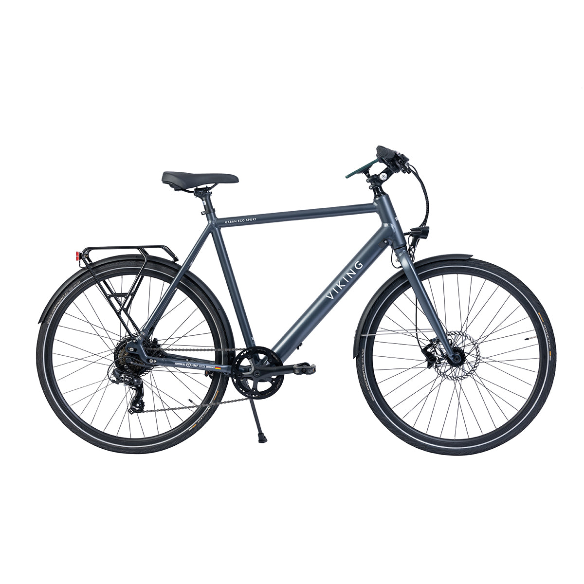 Ener-J Gents 700C 7 Speed Electric Bike Grey 36V 250W Large – Bafang Motor City E-Bike