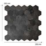 Stone Composite Hexagon Tiles | Peel and Stick Kitchen Backsplash Tiles | Stick On Wall Tiles