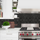 Stone Composite Hexagon Tiles | Peel and Stick Kitchen Backsplash Tiles | Stick On Wall Tiles