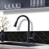 Metro Glossy Noir Stone Texture Tiles | Peel and Stick Kitchen Backsplash Tiles