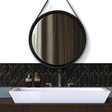 Metro Glossy Noir Stone Texture Tiles | Peel and Stick Kitchen Backsplash Tiles