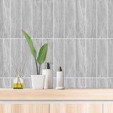 Stone Composite Subway Stone Texture Tiles | Peel and Stick Kitchen Backsplash Tiles