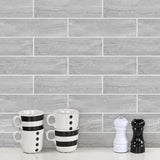 Stone Composite Subway Stone Texture Tiles | Peel and Stick Kitchen Backsplash Tiles