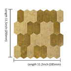 Pack of 4 Hexagon pattern, Peel & Stick Aluminium Mosaic Tile Backsplash‚ 293x285 mm, 3 mm Thickness – Bronze Finish