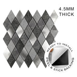 Stone mixed Metal Diamond Mosaic Tile Backsplash  | Stick On Wall Tiles