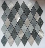 Stone mixed Metal Diamond Mosaic Tile Backsplash  | Stick On Wall Tiles