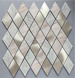 Stone mixed Metal Diamond Mosaic Tile Backsplash  - Beige  | Stick On Wall Tiles