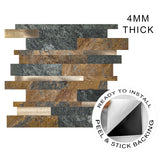 Stone Composite Mixed Subway Tile | Peel and Stick Kitchen Backsplash Tiles | Stick On Wall Tiles | Easy DIY Installation