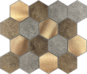 Peel and Stick Premium Wall Tiles    Metal and Stone Hexagon