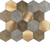 Peel and Stick Premium Wall Tiles    Metal and Stone Hexagon